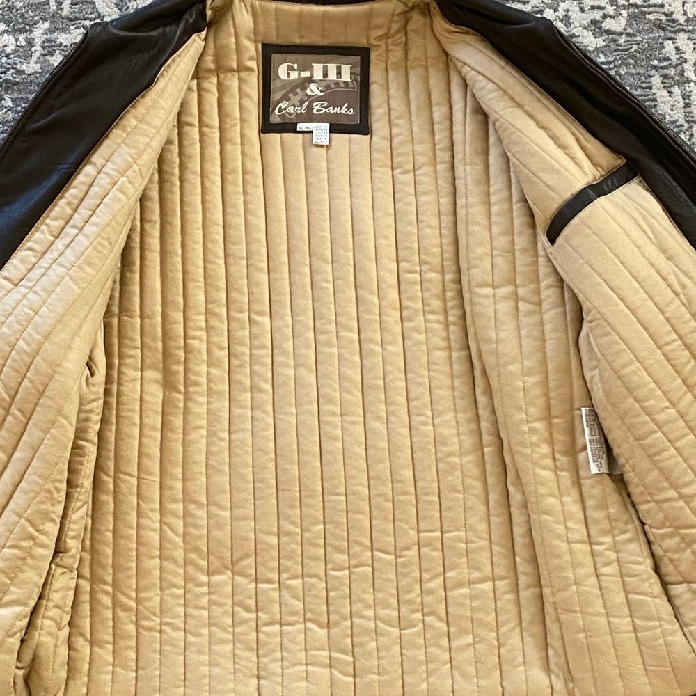 Oakland Raiders Leather Jacket VINTAGE G-III & Carl Banks NFL Size XL - Picture 6 of 11